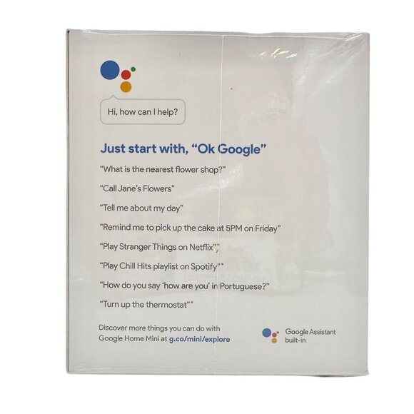 Google Home Mini Smart Speaker With Google Assistant Built-In Chalk NIB Sealed - Picture 2 of 5